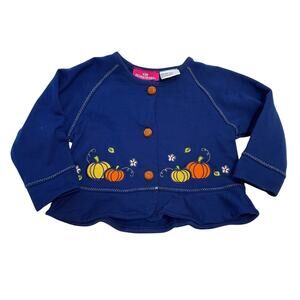 Kids Headquarter Toddler Size 3T Pumpkin‎ Harvest Embroidered Cardigan Fall